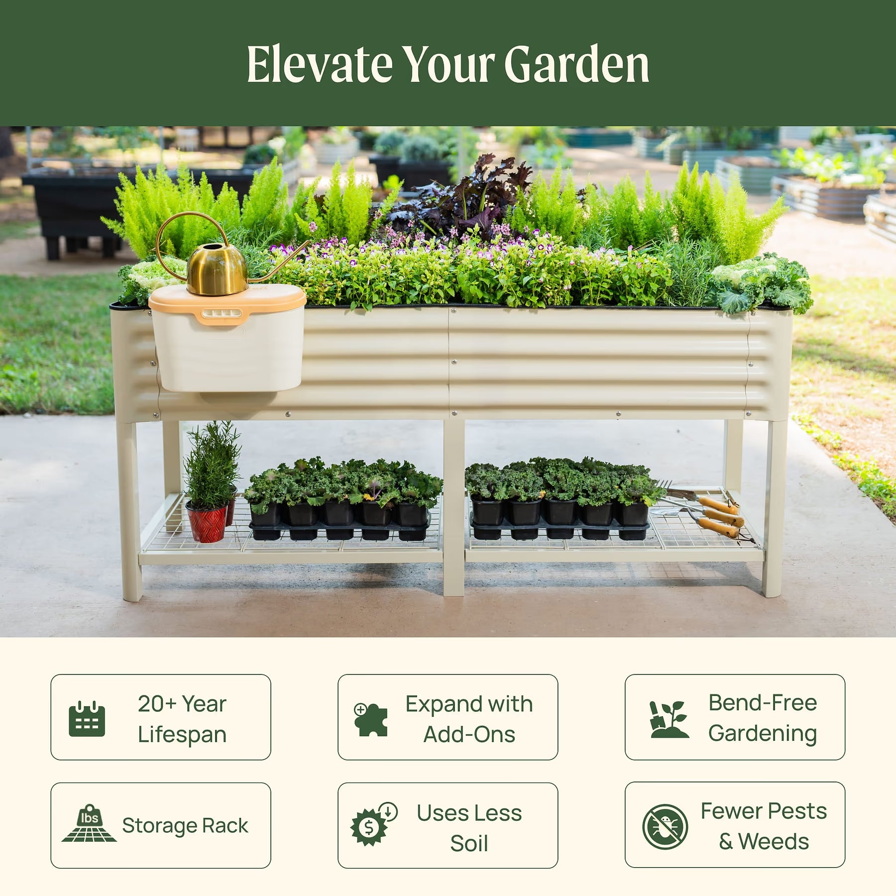Elevated Garden Bed 2'x6' (with wheels)