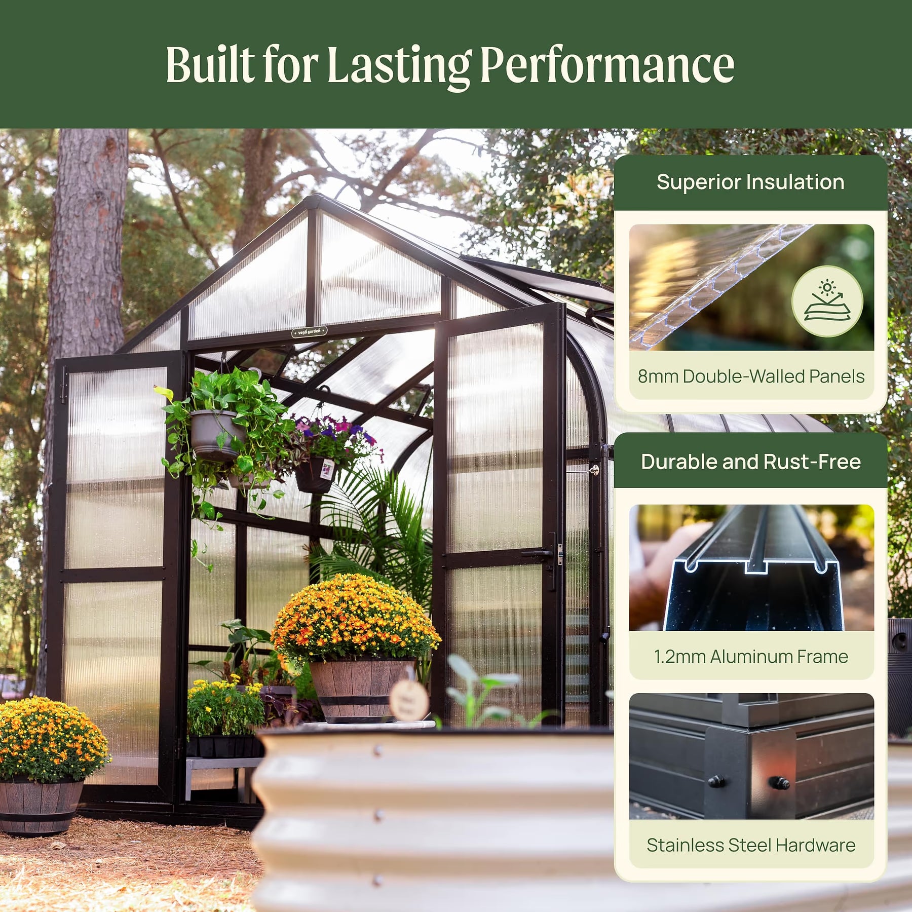 Vego Pacific Greenhouse - 8.5 ft Wide