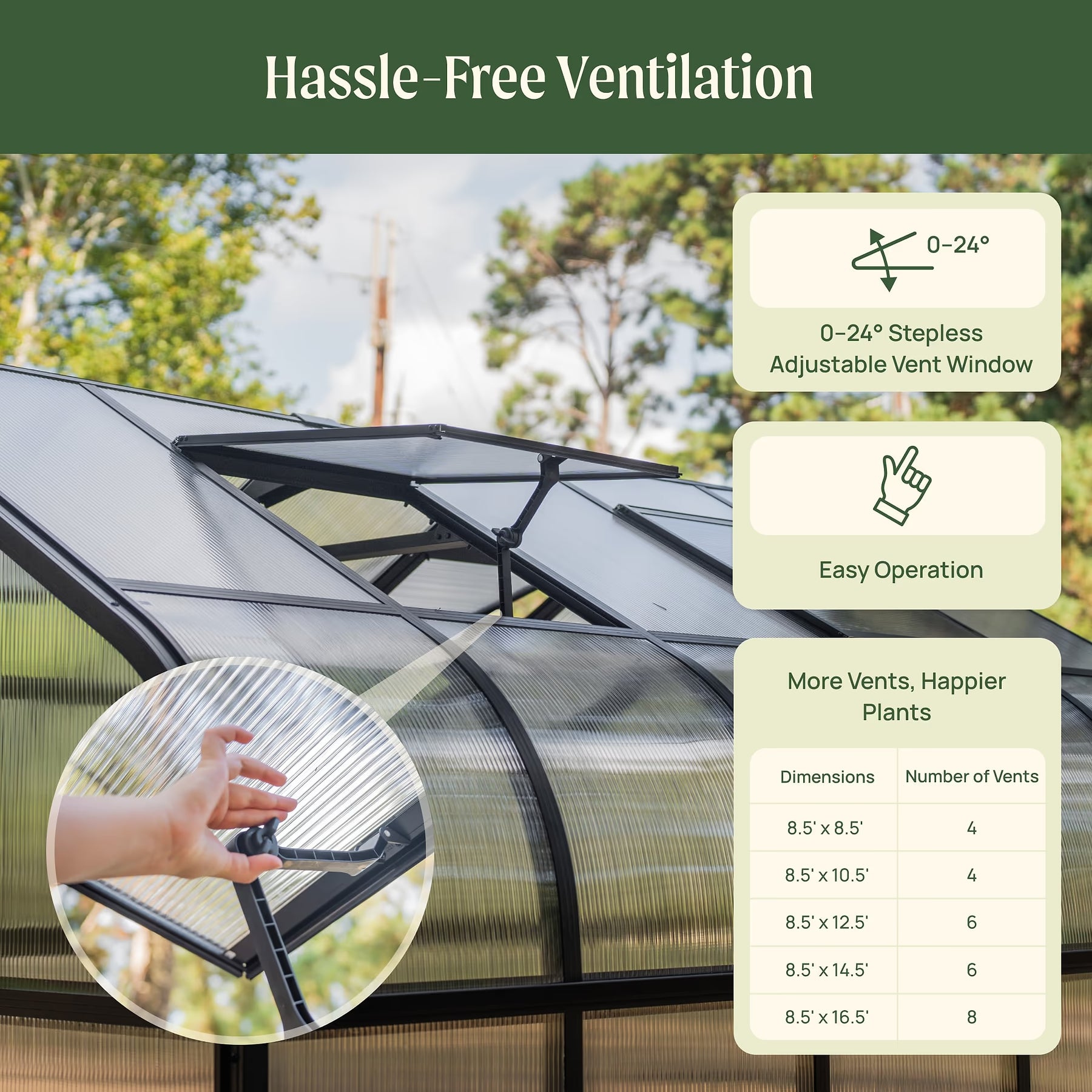 Vego Pacific Greenhouse - 8.5 ft Wide