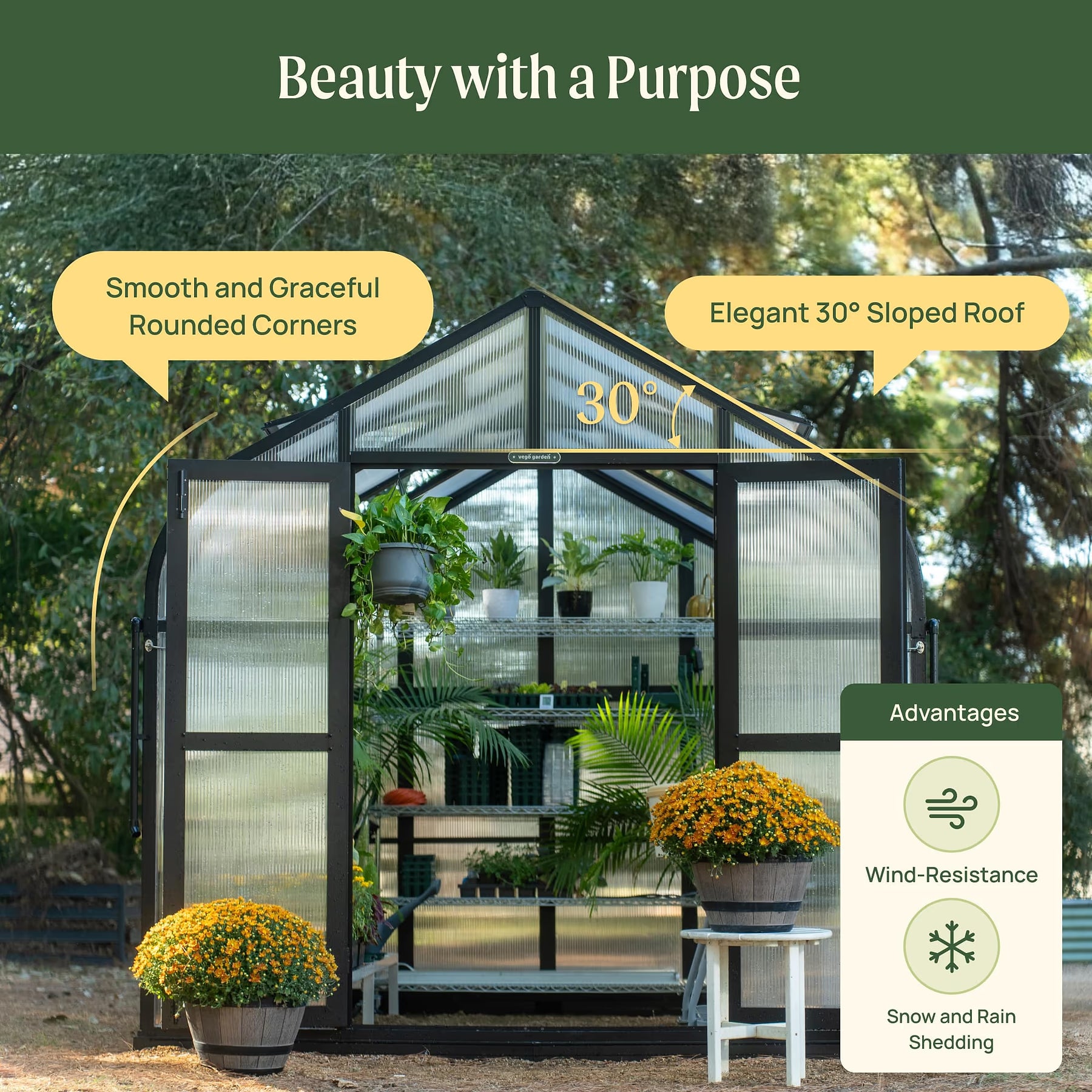 Vego Pacific Greenhouse - 8.5 ft Wide