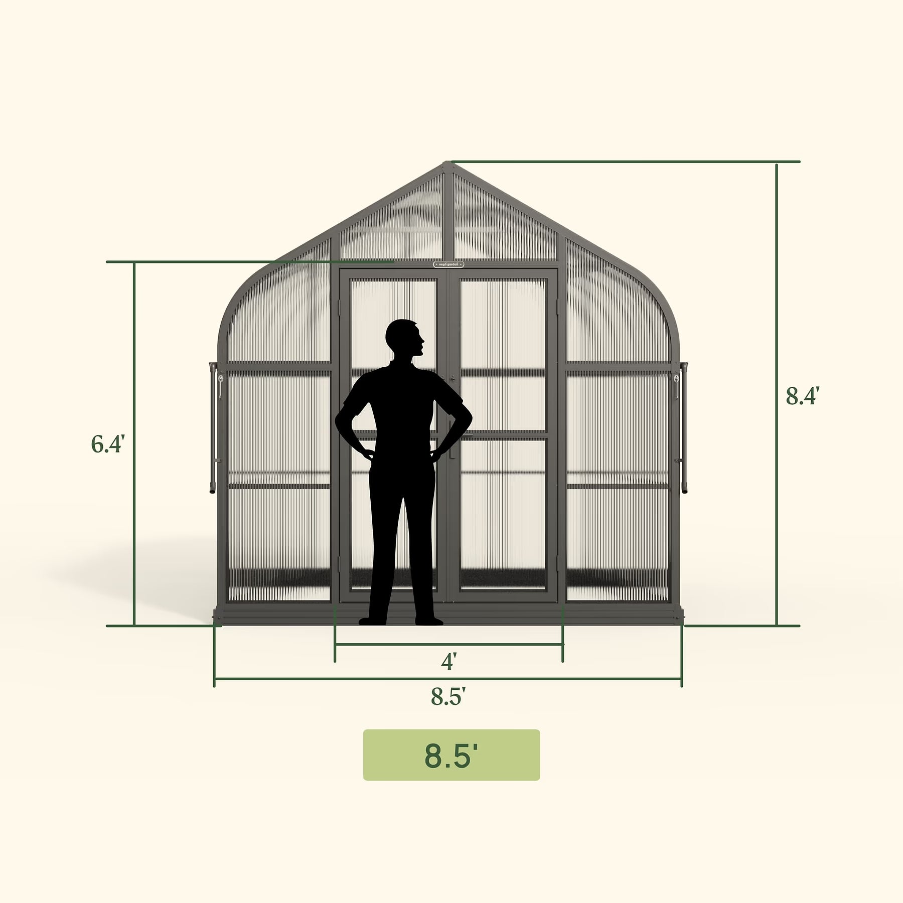Vego Pacific Greenhouse - 8.5 ft Wide