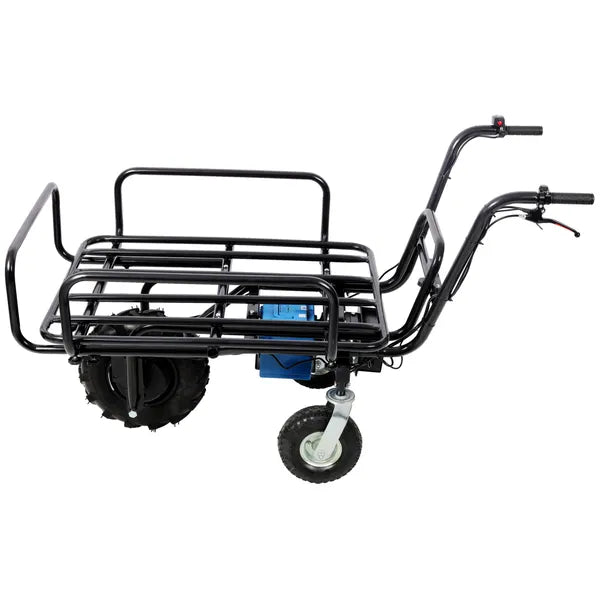 Electric Transportation Cart, 24V DC 350W Motor Powered Utility Garden Wagon Dump Cart, 265 lbs Load Capacity with Metal Handle & 16" Track Wheels
