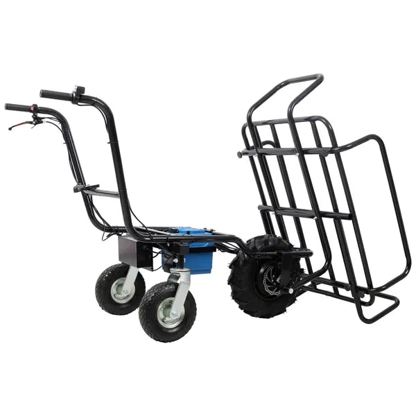 Electric Transportation Cart, 24V DC 350W Motor Powered Utility Garden Wagon Dump Cart, 265 lbs Load Capacity with Metal Handle & 16" Track Wheels