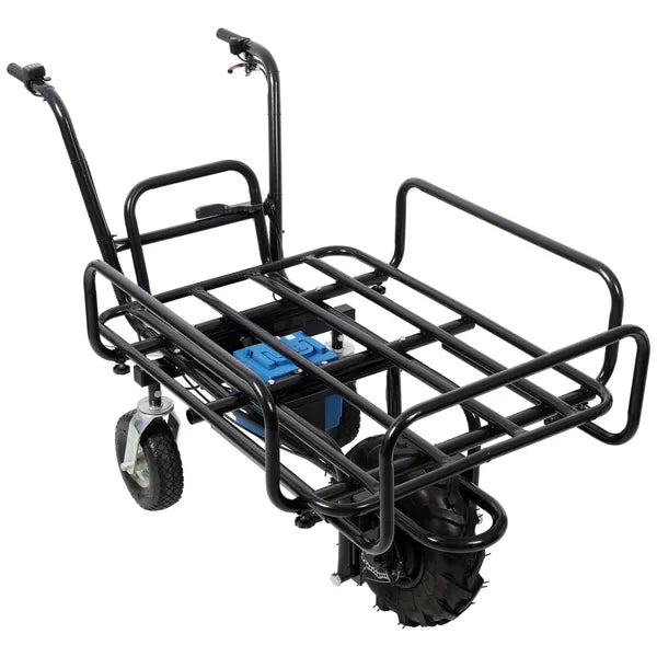 Electric Transportation Cart, 24V DC 350W Motor Powered Utility Garden Wagon Dump Cart, 265 lbs Load Capacity with Metal Handle & 16" Track Wheels