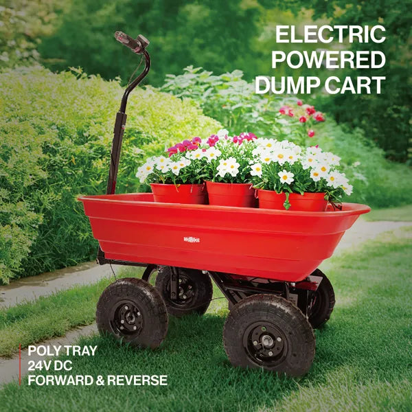 Electric Wheelbarrow with Hassle-free Assemble and an Easy To Clean Rust-Resistent Poly Tub